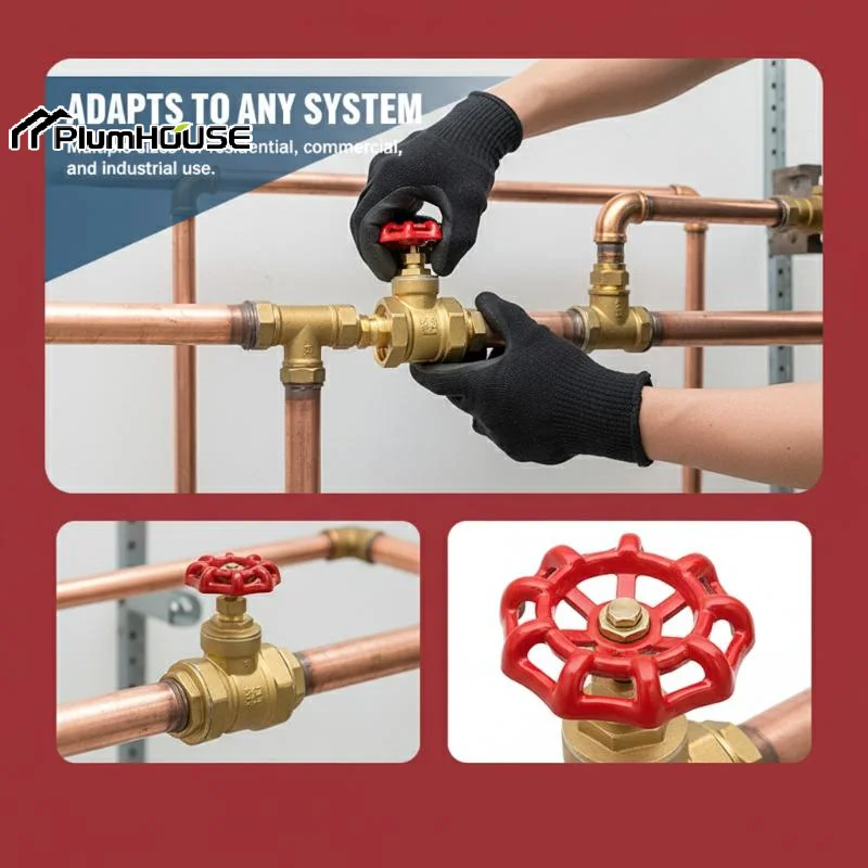 

1Pcs 1/2" 3/4" 1" Water Valve Switch Valve Female Thread Brass Gate Valve With Steel Handwheel Gate Valves