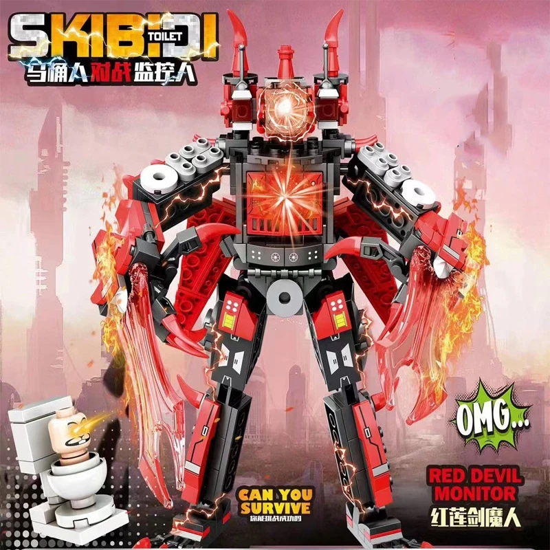 462PCS Skibidi Toilet Man Building Blocks MOC  Toys Titan Clock Man Female TV personality Model Diy Gift Toys For Children Kids