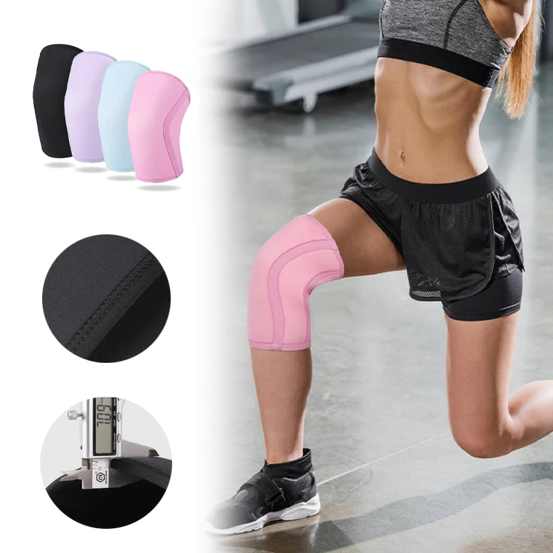 

7-миллиметровые неопреновые наколенники для тяжелой атлетики для пауэрлифтинга, сидевых тренировок, поддержка наколенника