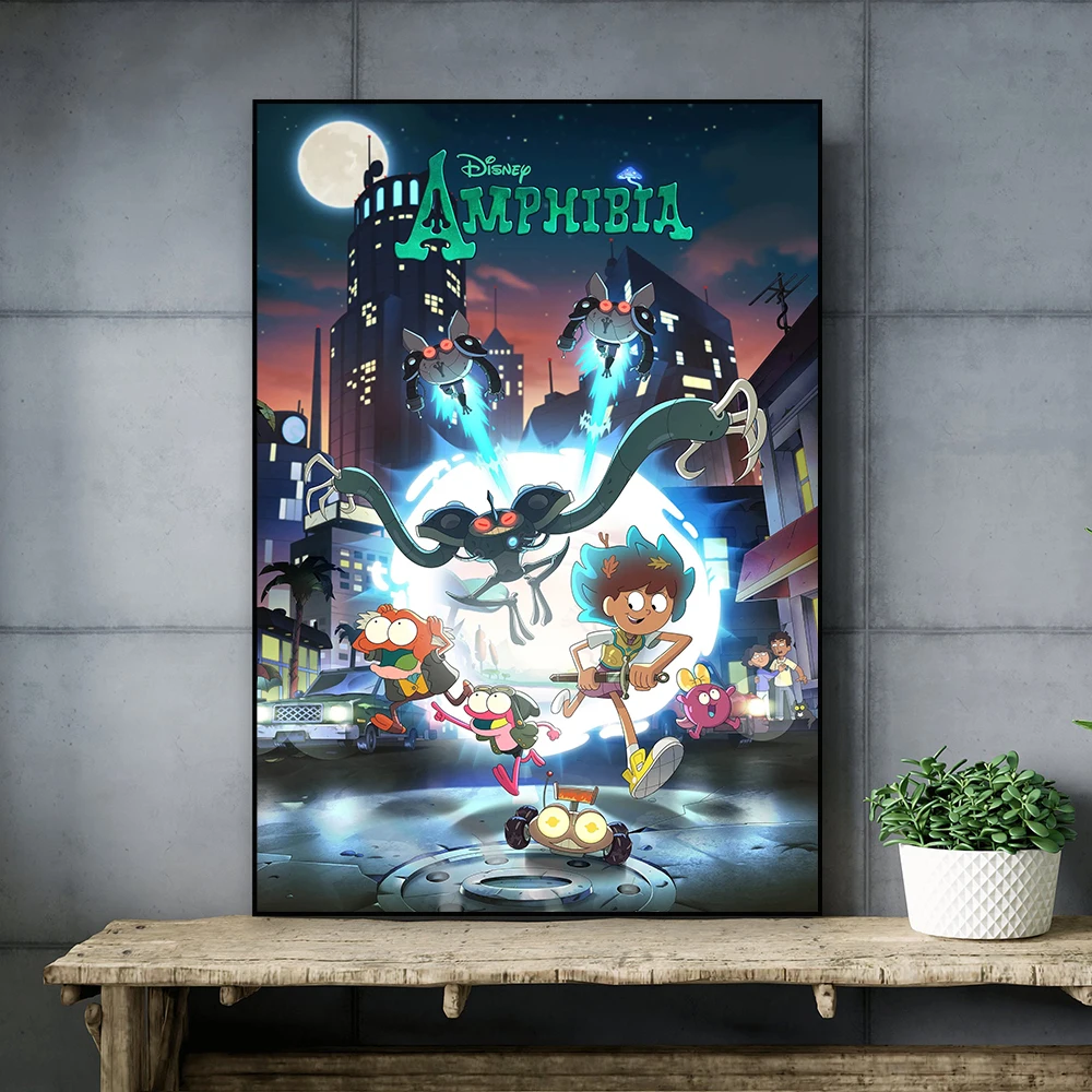 مضحك الكرتون فيلم البرمائيات ملصق جدار الفن يطبع مضحك فيلم البرمائيات طباعة قماش اللوحة الفيلم الكلاسيكي ديكور فني للمنزل