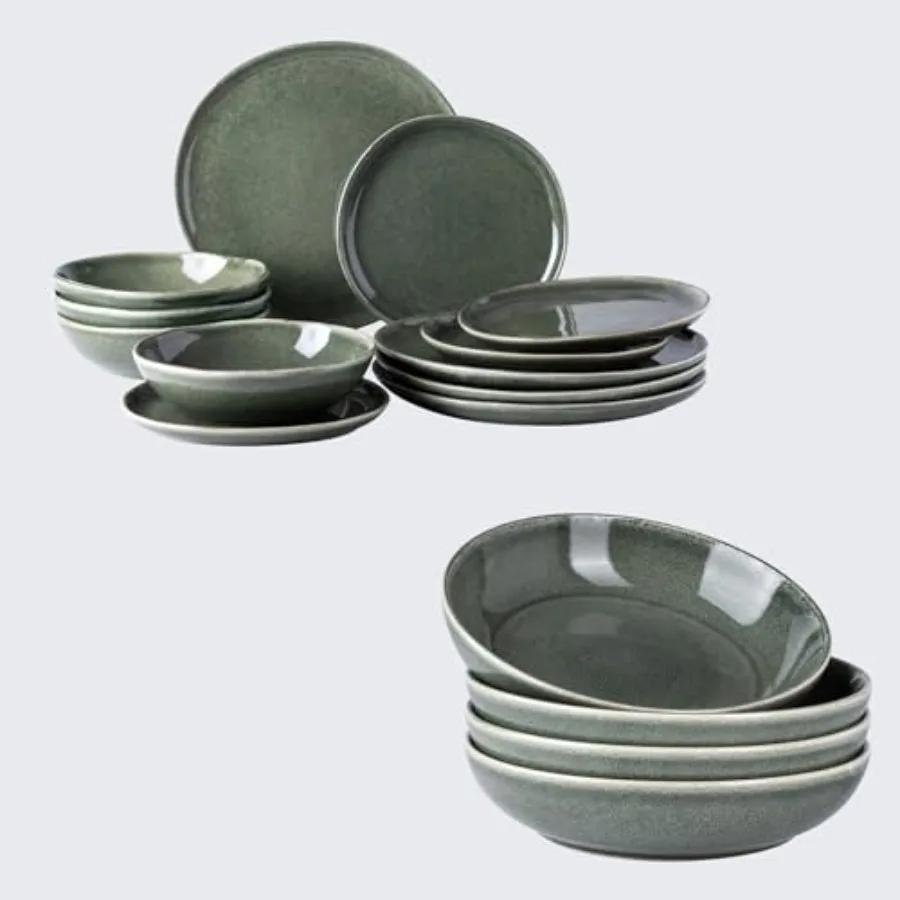 

Наборы керамической посуды Наборы тарелок и мисок ручной работы с реактивной глазурью Устойчивая к сколам посудомоечная машина и микроволновая печь S