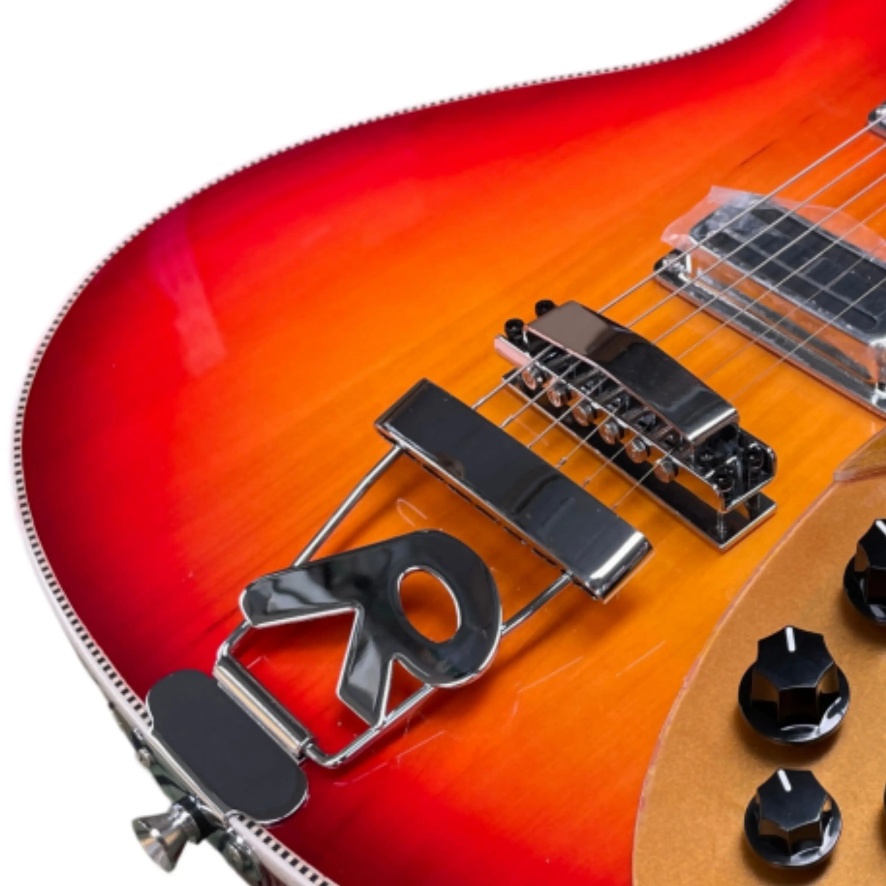 6 String Sunset Gradient Electric Guitar, Signed Pickguard, Triangle Inlays Guitars, Retro & Gorgeous Appearance Guitarra