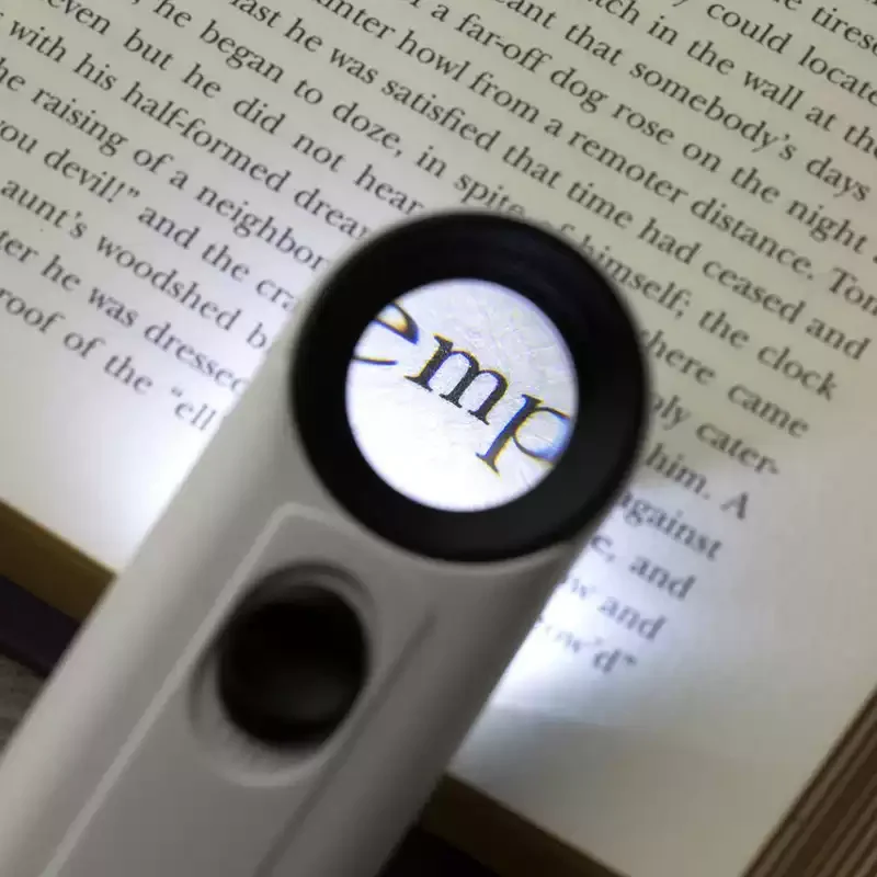 40X Mini Handheld Magnifier Identification Magnifying Glasses with Light Loupe ABS Acrylic Optical Lens Reading Repair 1PC