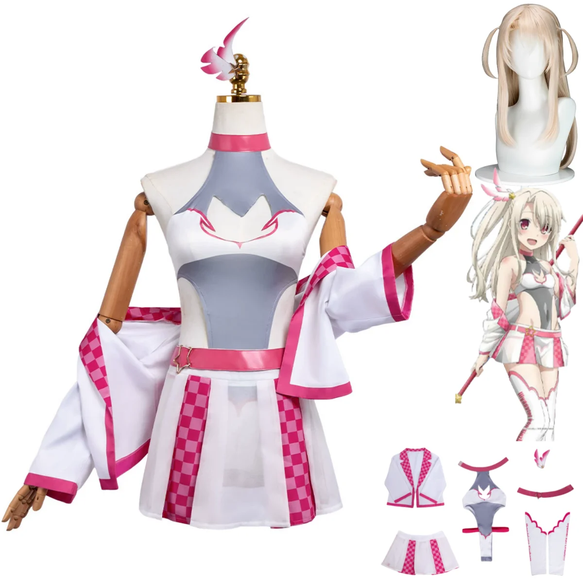 

Аниме Fate/kaleid Liner Illyasviel Von Einzbern Косплей Костюм Гоночный автомобиль Униформа Юбка Комбинезоны Женский Сексуальный Карнавальный Костюм2025