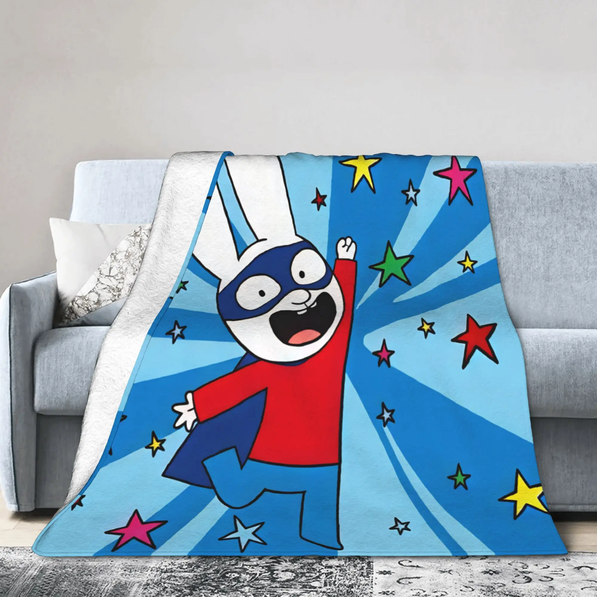 Simon Super Rabbit  Warm Comfy Blankets  Trend Picnic Throw Blanket Couch Bed Flannel Bedspread Sofa Bed Cover