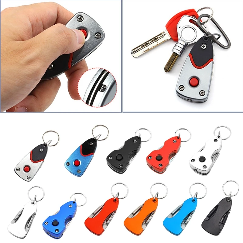 6-in-1 for Key Ring Multitool for w/ LED Flashlight Portable Tool Bottle Opener Knife Flat for Cross Screwdriver Multifu