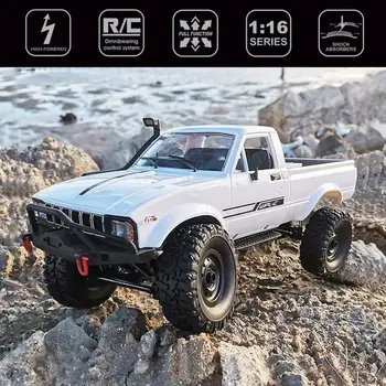 C24-1 2.4Ghz RC Car Crawler 1/16 Scale 4WD Off-road Vehicle Rechargeable Remote Control Climbing Car Model Toys for Children Gifts