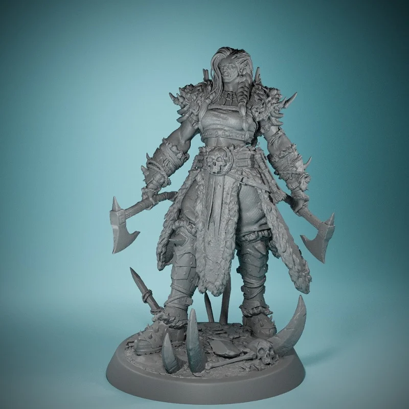 

3D resin Orc Queen Drakka Miniature Dungeons & Dragons Pathfinder tabletop role-playing game collector's choice
