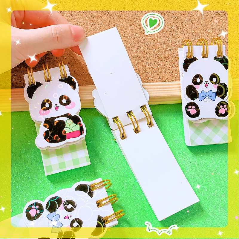 kawaii Stationery office accessories School supplies panda Portable Notebook Notepad For Daily Notes Pretty Stationery gift