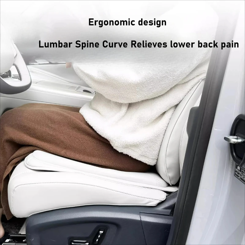 For Geely Galaxy E5 EX5 E.MAS 7 1Pcs Car Leather Neck Pillow Breathable Headrest Waist Seat Support Pad Car Interior Accessories