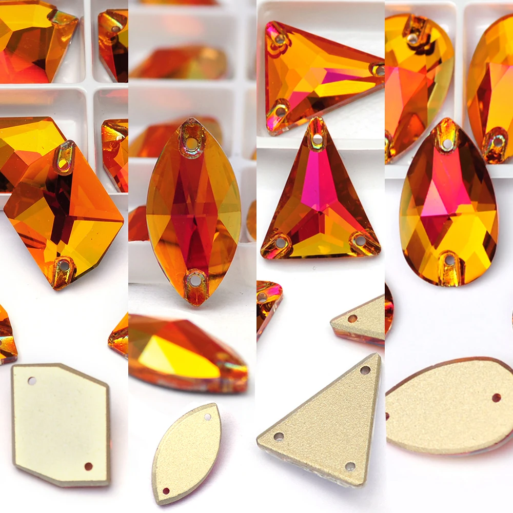 PUBRILEX Astral Pink K9 Glass Sewn Rhinestones Flat-back Crystals DIY Needlework Sewing Stones For Dress Bags Decoration