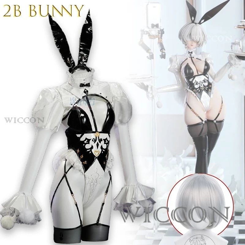 Disfraz de Anime para mujer AutomataNi YoRHa No2 TypB Playboy Bunny, disfraz de Cosplay hecho en abanico, juego de rol para mujer, traje de Anime de alta calidad