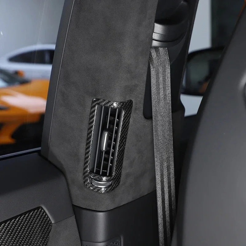 

For Lamborghini URUS Real Dry Carbon Fiber B-Pillar Air Conditioning Air Outlet Frame Decorative Stickers 2018-2021 Accessories