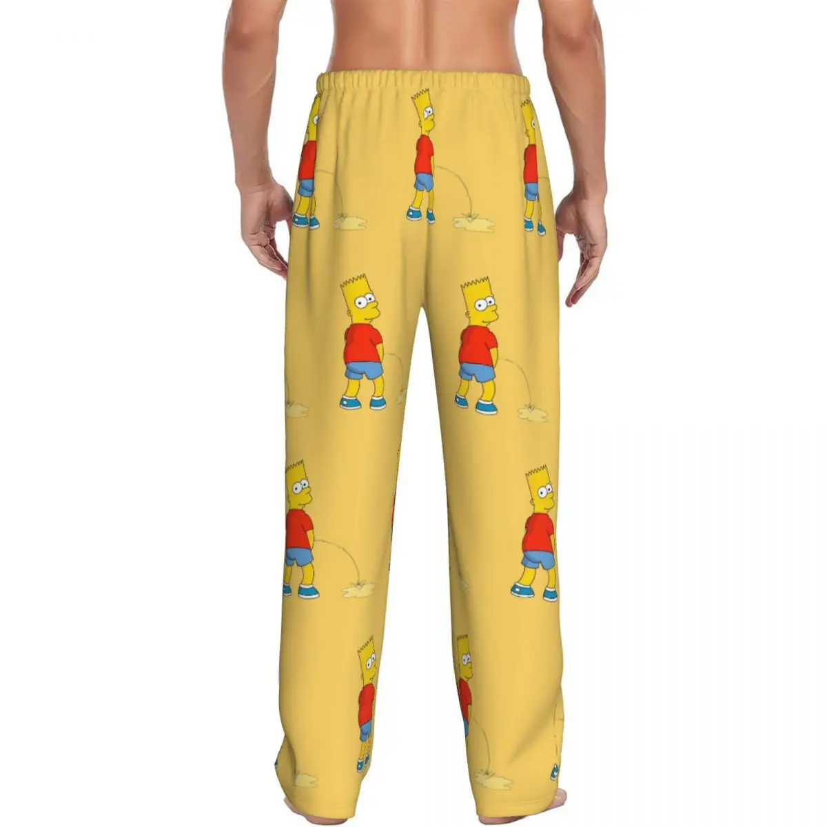 Custom Men's Simpsons Pajama Pants Printed Sleep Sleepwear Bottoms with Pockets