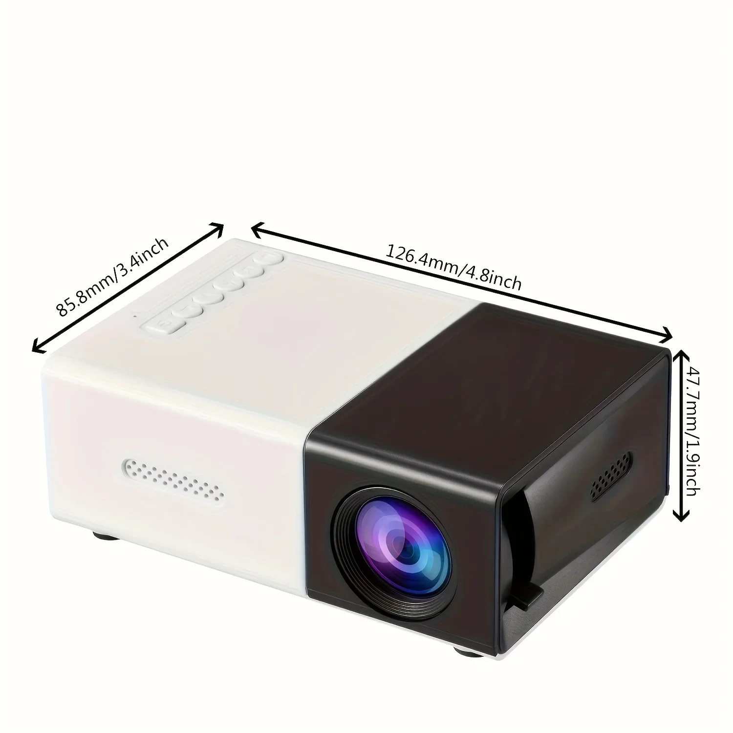 Mini projector native 1080P 300ANSI lumens - vivid 3D vision, compact and portable, compatible with multiple devices