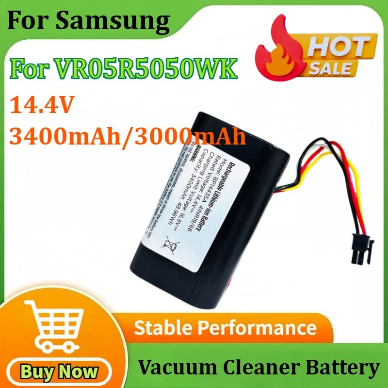 

Vacuum Cleaner Battery 14.4V 3400mAh/3000mAh for Samsung DJ81-00171A for Eureka I5 for Young EYE PowerBot-E VR5000RM VR05R5050WK