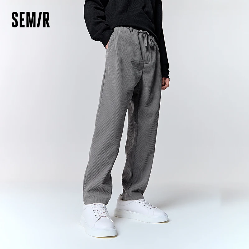 Semir Pants Men 2023 Winter New Corduroy Texture Warm Comfortable Simple Trendy Fashionable Tapered Trousers