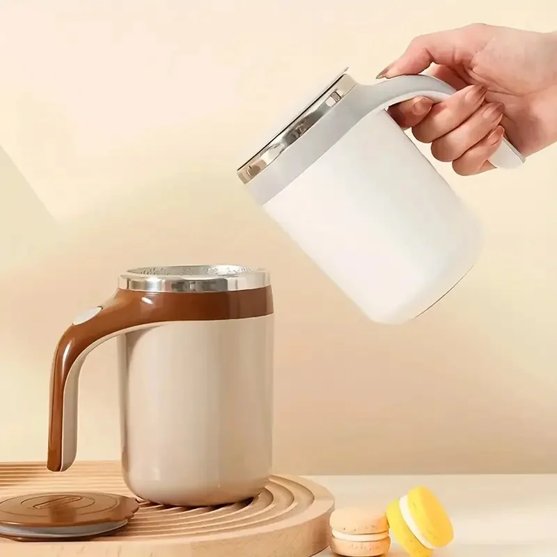 380ml Automatic Self Stirring Mug Coffee Milk Fruits Mixing Cup Electric Stainless Steel Lazy Rotating Mug Magnetic Stirring Cup