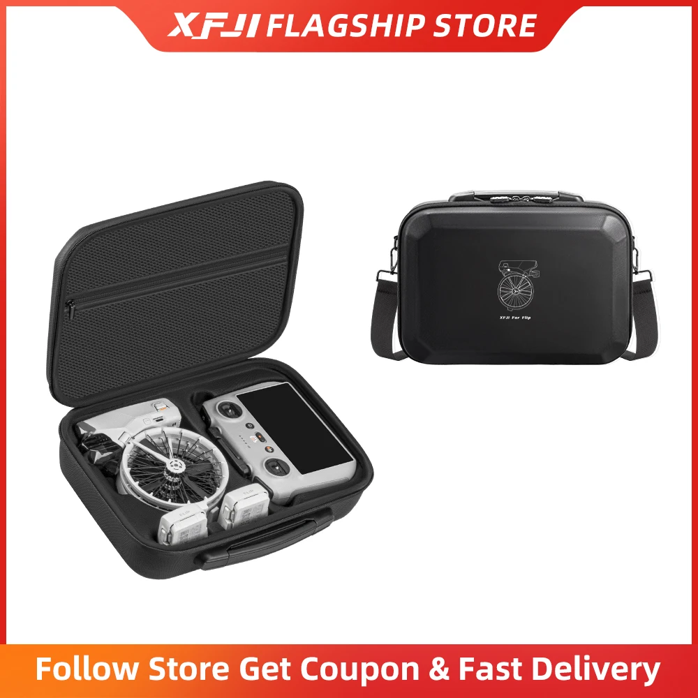 

Чехол-сумка XFJI из EVA для хранения и переноски, ударопрочный жесткий кейс для аксессуаров дрона DJI Flip