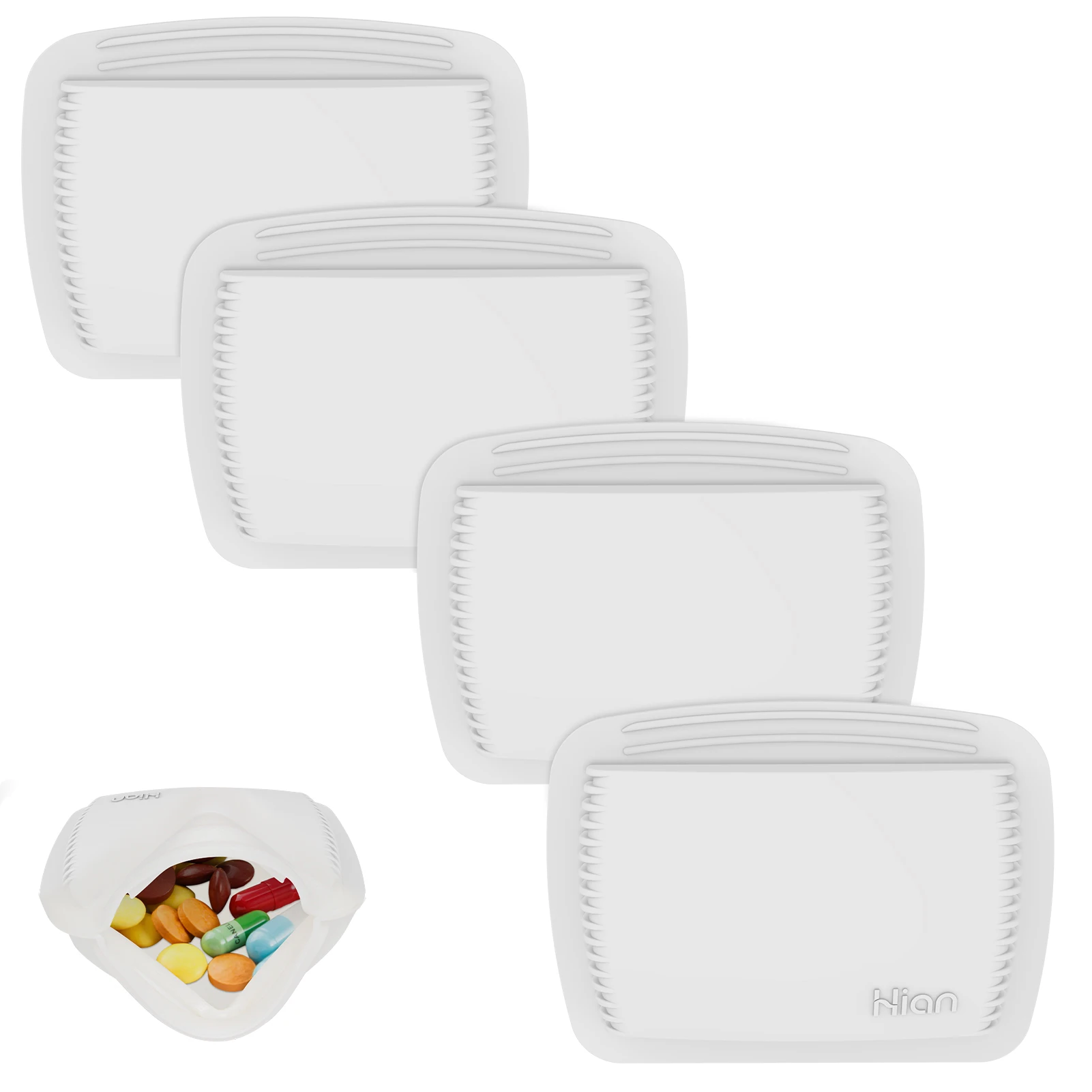 

Силиконовый органайзер для таблеток для путешествий — портативный футляр для таблеток 2/4 шт., коробка для витаминов и лекарств