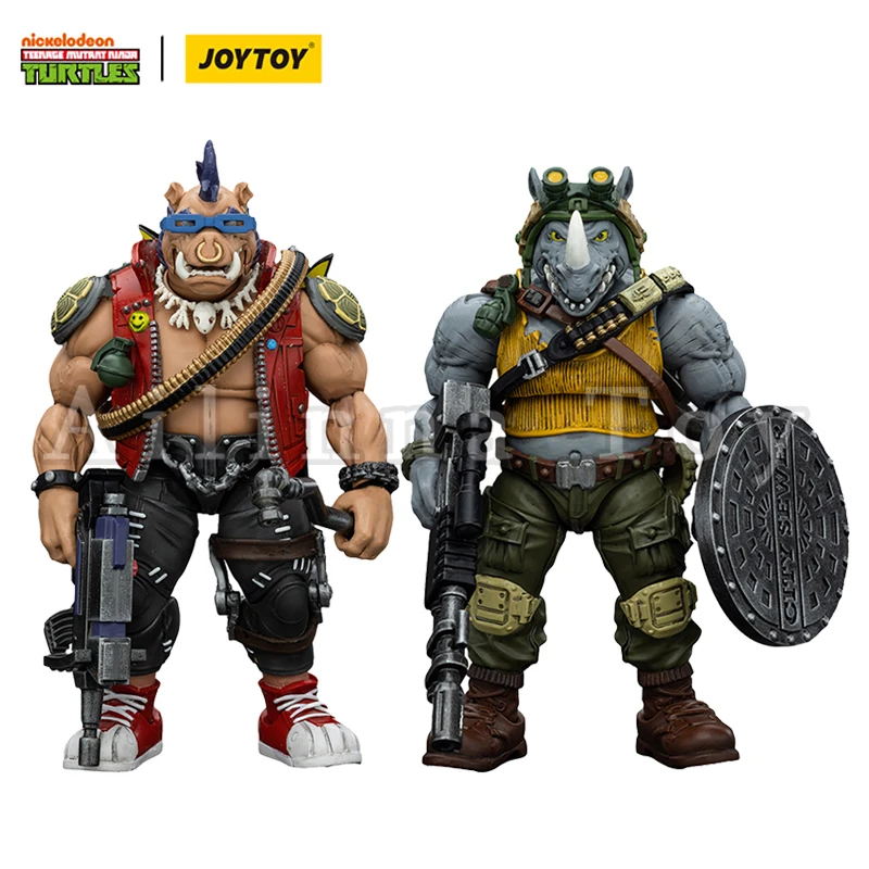 JOYTOY 1/18 Action Figure Turtles Beebop Rocksteady Re-issue Version Anime ModelToy image 3