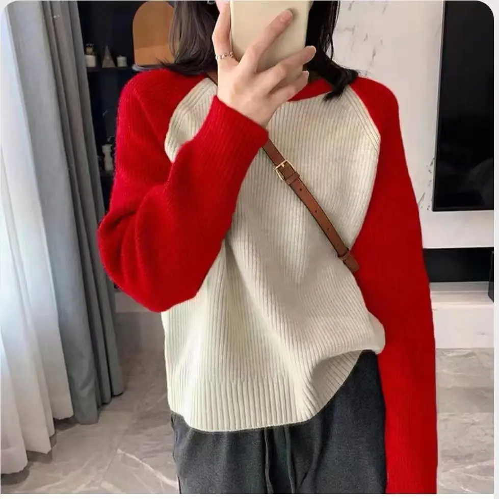 Spring/Autumn New Fashionable Elegant Loose Soft Comfortable Solid Color Knitted Sweater Vintage Casual Exquisite Women's Top