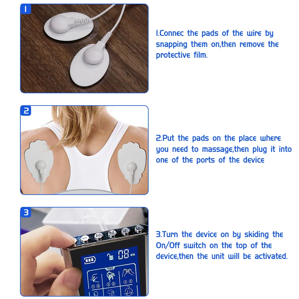 36 Modes Electrical Nerve Muscle Massager Rechargeable Physical Massage Device Dual Channel 20 Intensity Tens Electrostimulator