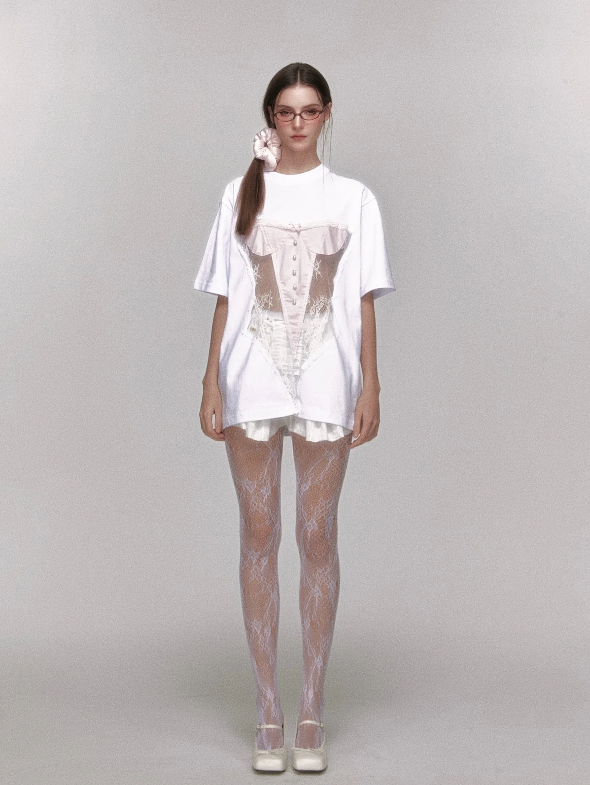 

Romantic Holiday Loose Lace Hollow out ort Sve Patchwork T-irt Women's Summer Cotton Blend Casual round Ne Top