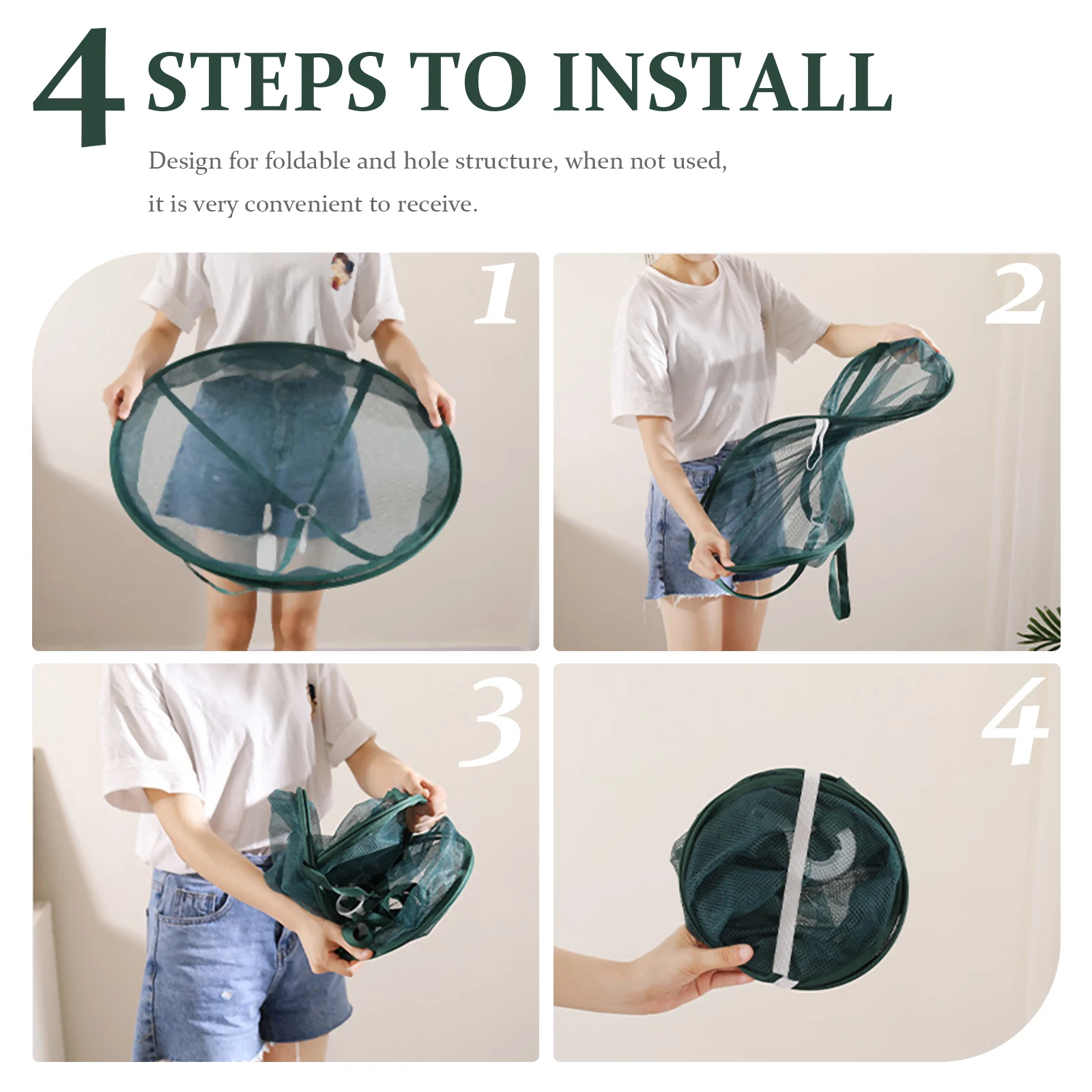 

Portable Collapsible Clothes Drying Rack Polyester Breathable Laundry Mesh Sweater Dryer Foldable Outdoor Household