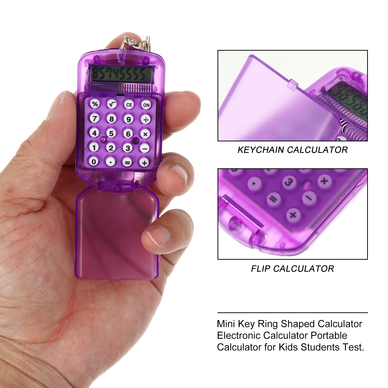 

3pcs 8 Digits Ring Portable Lcd Electronic Small Pocket Calculator For Students s Daily Use Tiny Calculator 120Keys