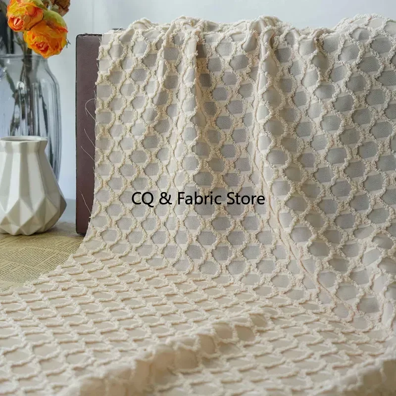 

Слегка прозрачная клетчатая плюшевая ткань для весеннего и лета, платье, юбка, дизайнерская ткань на метр