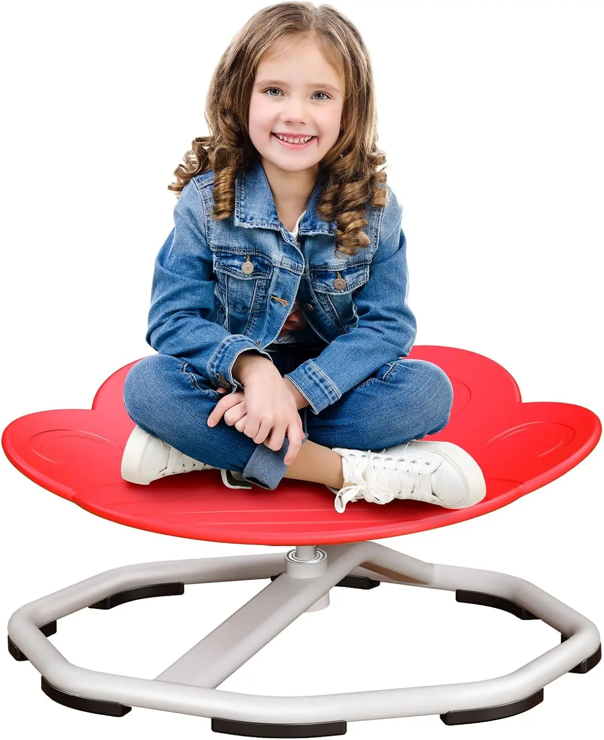 

Sensory Swivel Chair for Kids, Spinning Toy for Autism ADHD, Indoor Outdoor Play Equipment in Red