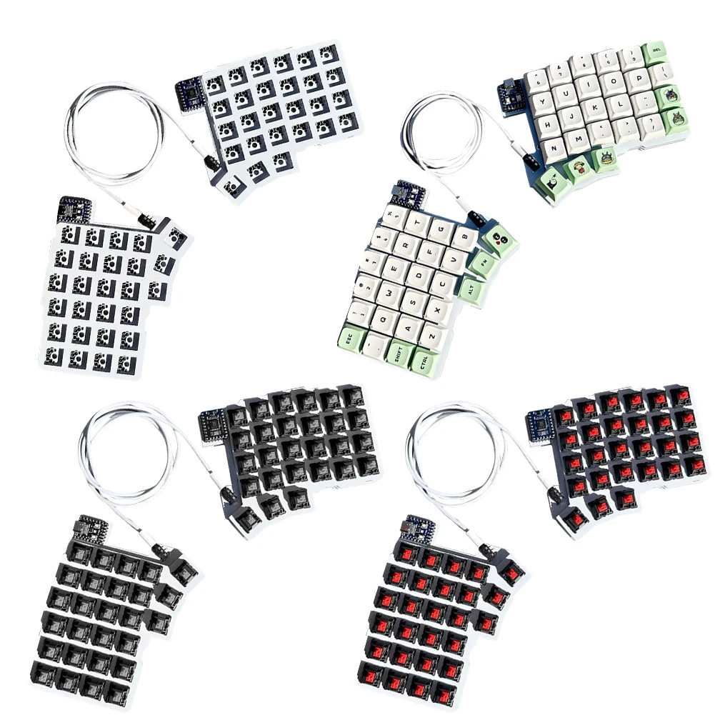 

Split Keyboard Wired Ergonomics Keyboard Hot Swap Programmable Keyboard Support QMK/VIAL Left Right Hand Keyboard for PC