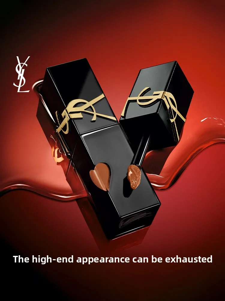 【New Launch】YSL Saint Laurent Black Tube Heart-Shaped Lip Gloss, Mirror Shine Lipstick
