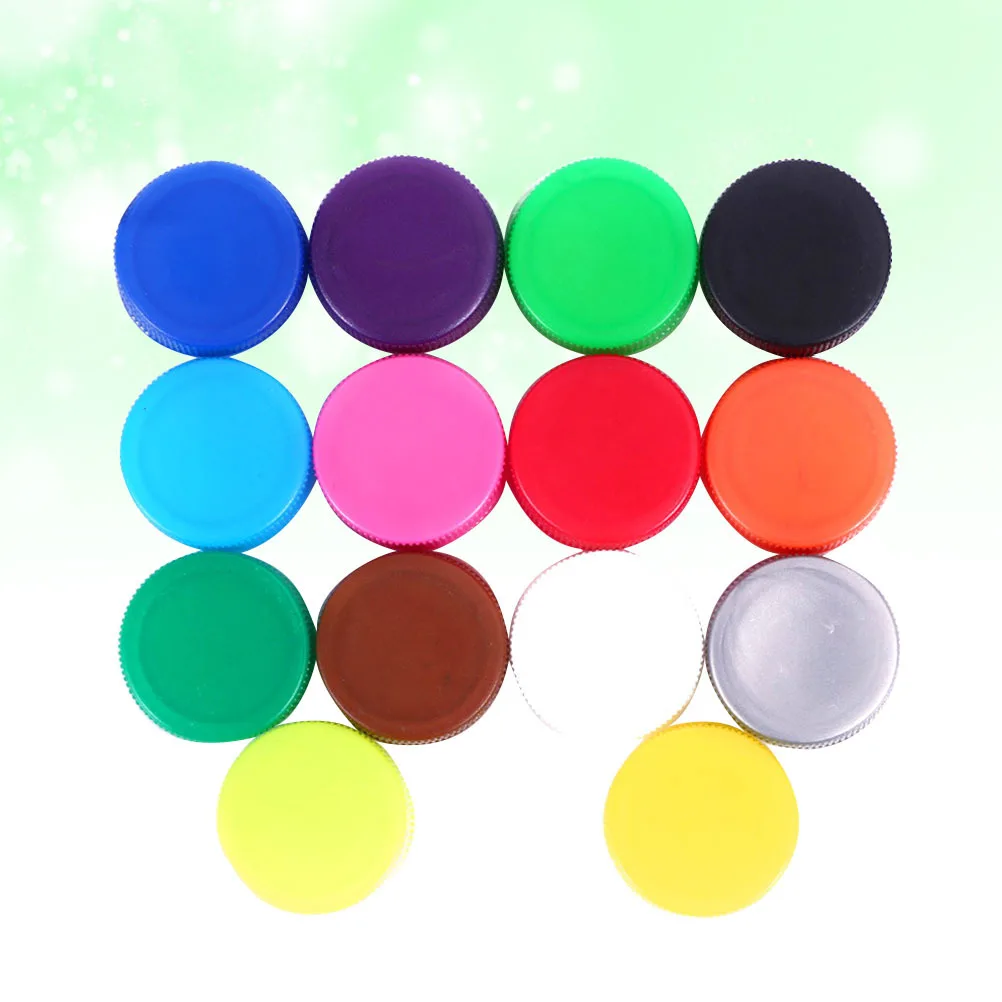 어린이를위한 100Pcs 플라스틱 병 커버 퍼즐 DIY 미술 프로젝트 창의력 상상력 향상 색상 인식 운동 능력