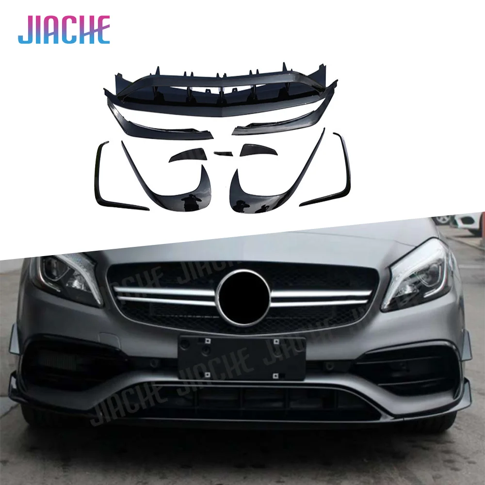 

8PCS 10PCS Front Bumper Lip Splitters For Benz A Class W176 A200 A250 A45 For AMG Side Bumper Trims Spoiler 2016-2019