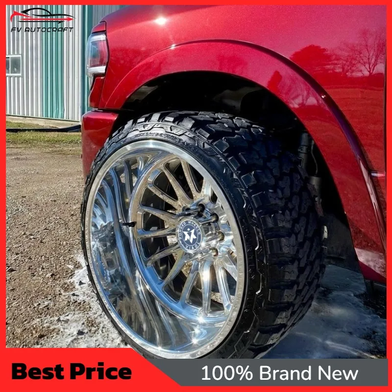 【2026】Viaol One Piece Forged Super Single Wheels 24x14J 26x16J 8x170 8x180 Mirror Polished Straight Spoke Rims Fit For Ford F250