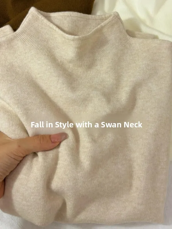 

Корейский женский вязаный свитер с высоким воротником, базовый топ, внутренняя одежда, осенне-зимний модный тренд 2025, новинка