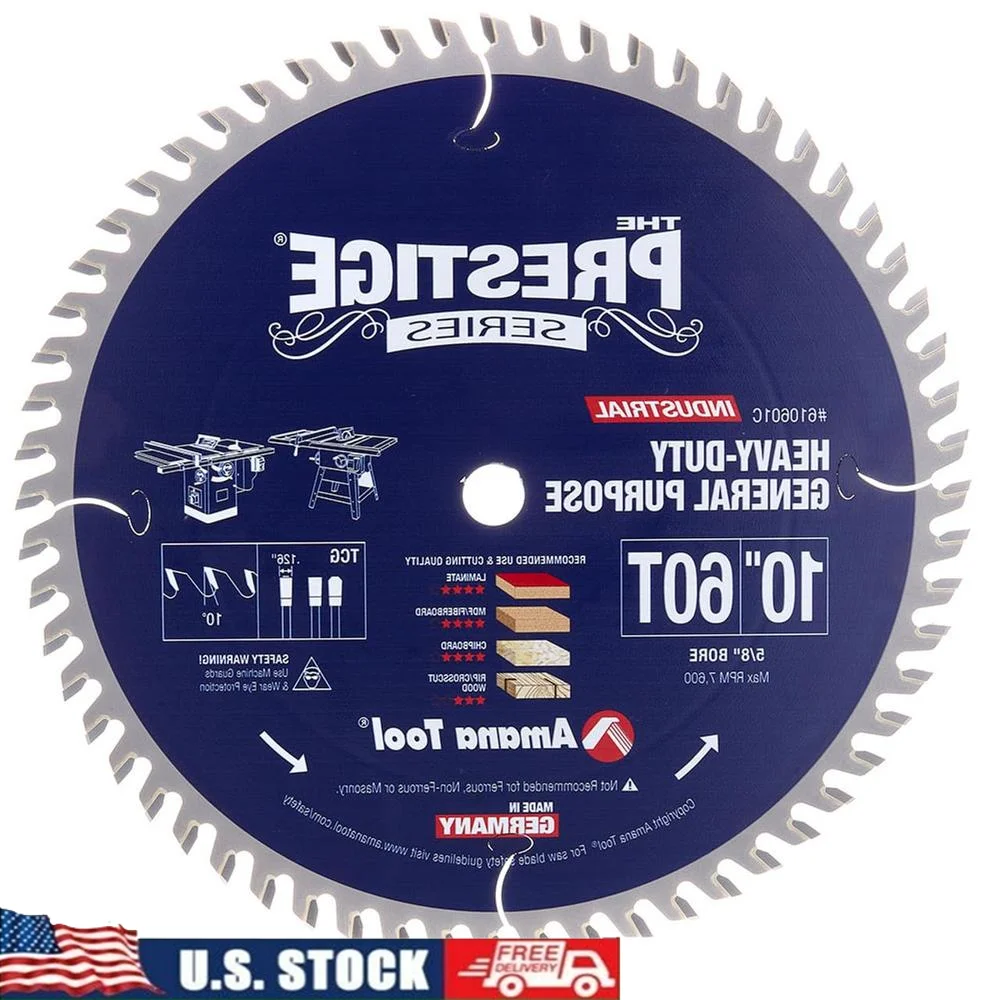 Carbide Tipped Circular Saw Blade 10 Inch 60 Teeth TCG 10° 5/8 Bore General Purpose