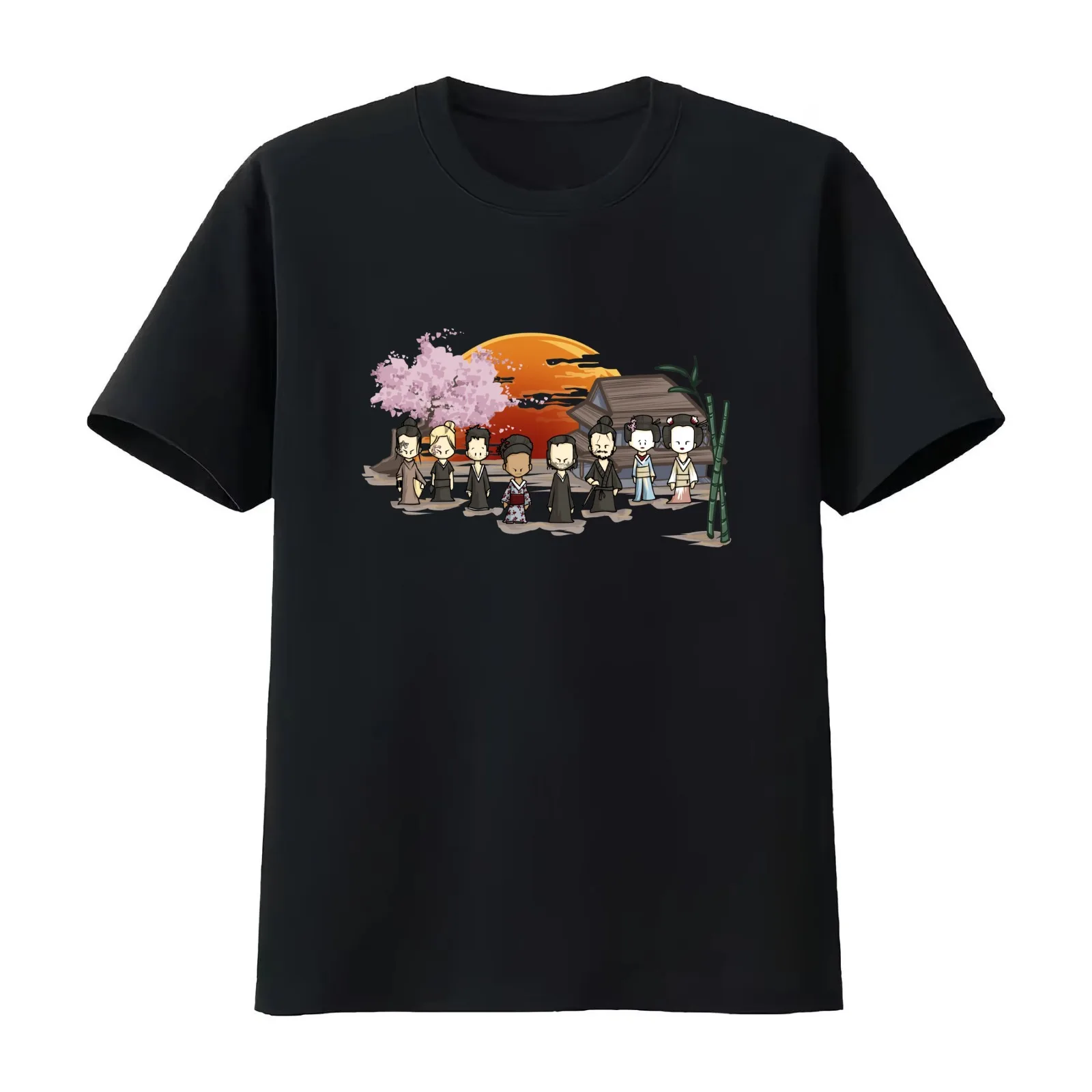 Westworld shogun chibi T-Shirt Summer Casual Cotton Tee Oversized Streetwear Tops Vintage Graphic Print Unisex Men Women