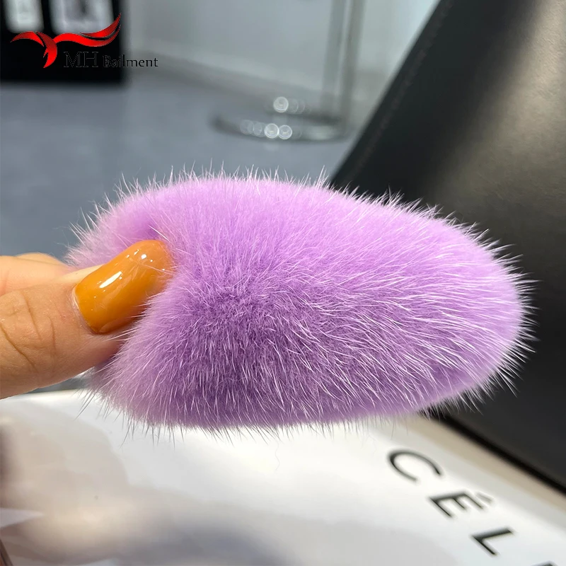 Forcina in pelliccia di visone coreano semplice carino peluche Clip copricapo ragazze accessori per capelli moda di lusso signore Hairgrip copricapo