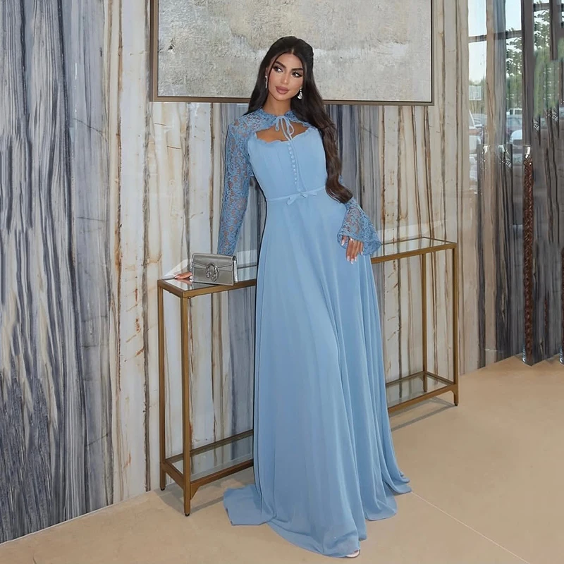 

Thinyfull Boho трапециевидные вечерние платья для выпускного вечера с длинным рукавом праздничное кружевное платье макси шифоновое ночное коктейльное платье для выпускного вечера по индивидуальному заказу