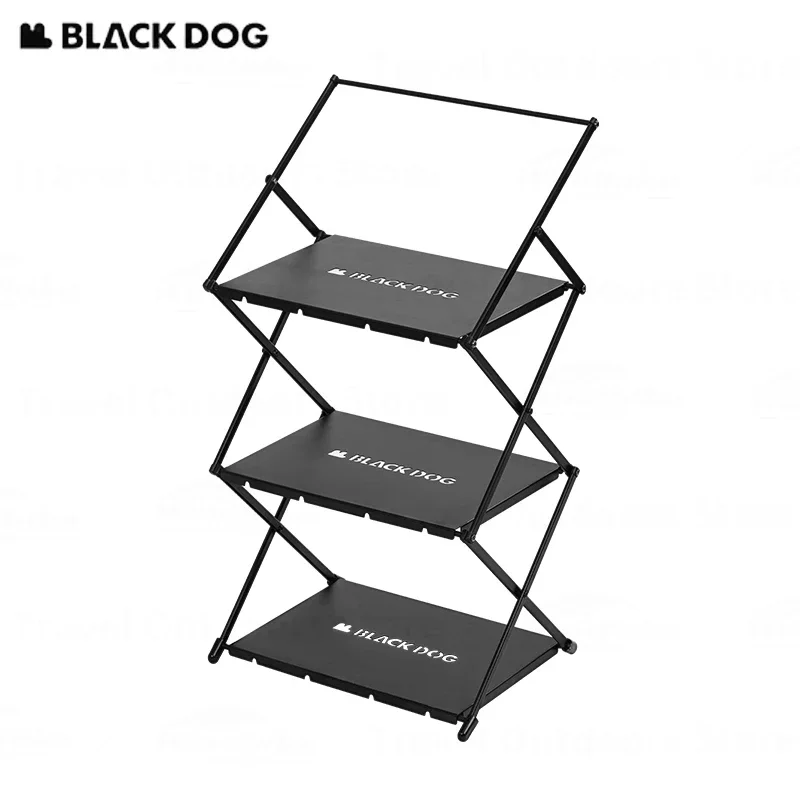 Naturehike BLACKDOG رفوف التخييم المحمولة 3-Layer سبائك الألومنيوم رفوف شماعة معطف التوابل تخزين الرف الرف للمطبخ