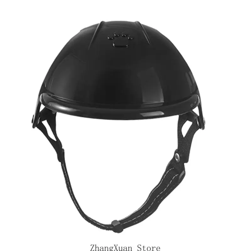 Leichter ABS-Haustierhelm, Hundehelm mit Ohrlöchern und verstellbarem Kinnriemen für Motorradfahren, Radfahren oder – Detail 2