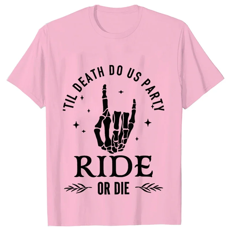 Bride or Die Bachelorette Single Farewell Party T-shirts Skeleton Middle Finger Graphic Team Bride Tribe Tee Bridal Wedding Tops