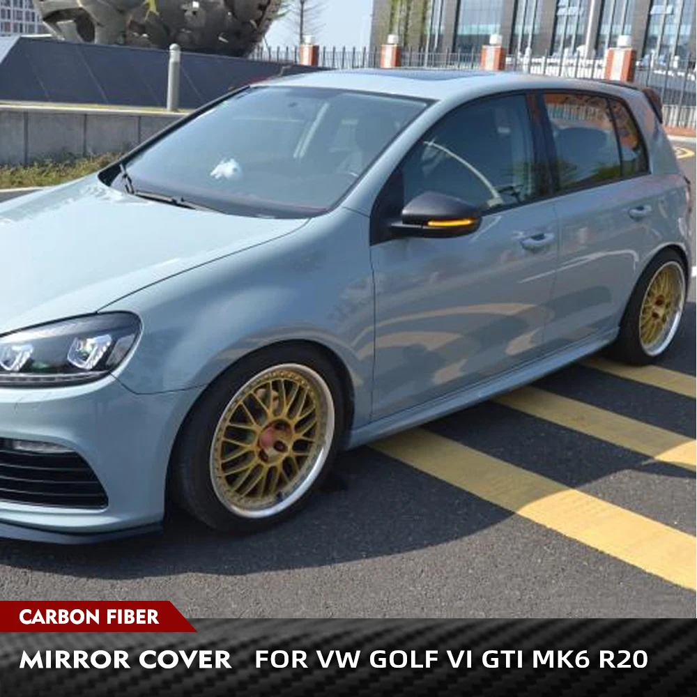 

For Volkswagen VW Golf VI GTI MK6 R20 Hatchback 2010-2014 Carbon Fiber Mirror Cover Replacement Rearview Mirror Caps Shell