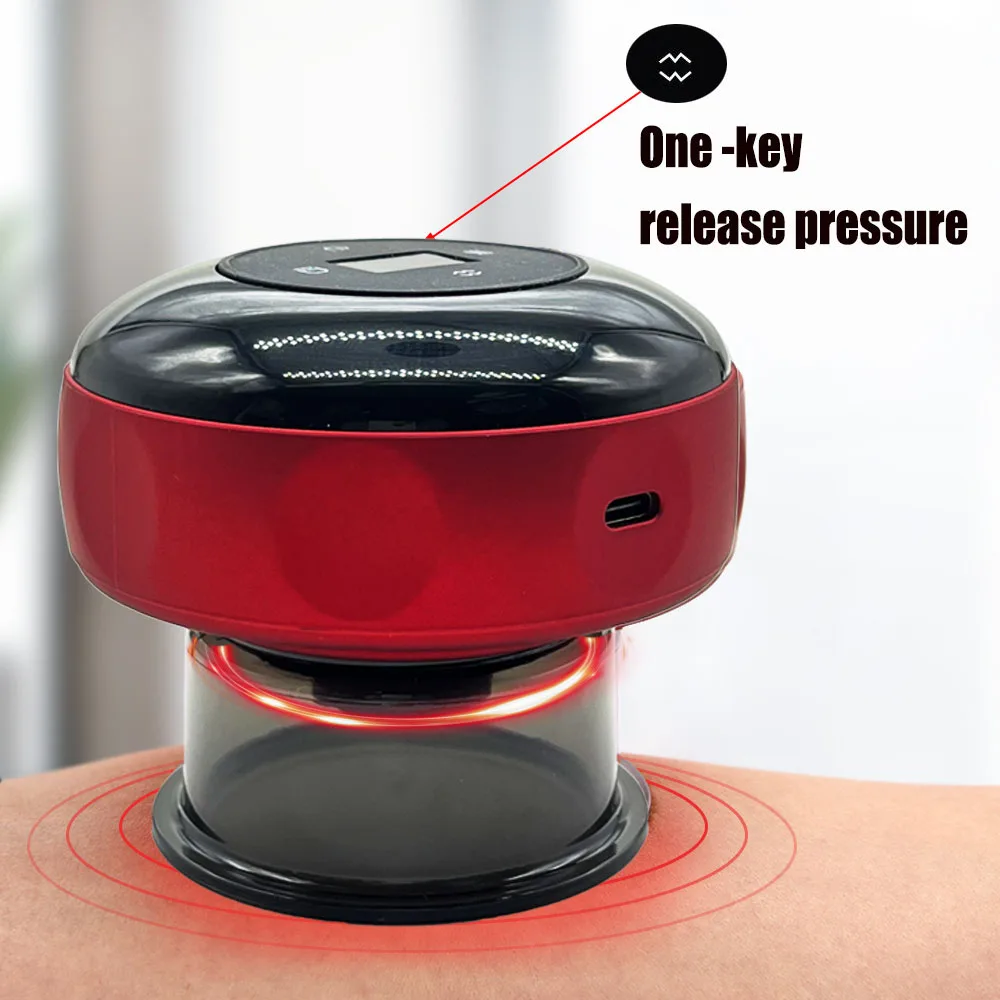 Smart Electricvacuum Cuping Device Body Scraping Masager Heating Suction Cup Device Physical Fatigue Relief Beauty Health