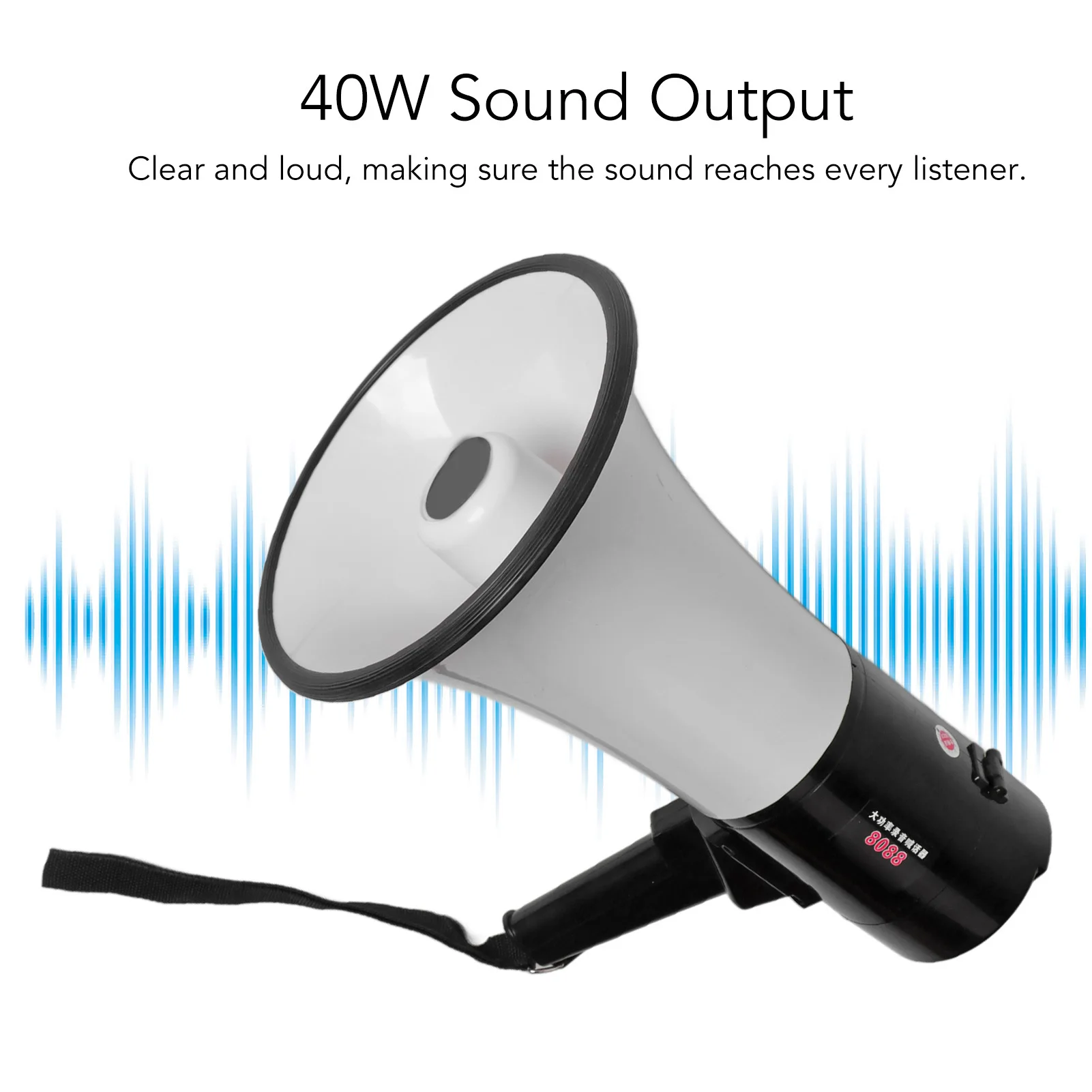 

Blow Horn Speaker Portable Megaphone Bullhorn Outdoor Handheld Blow Horn Speaker 40W with Lithium Battery Megaphone