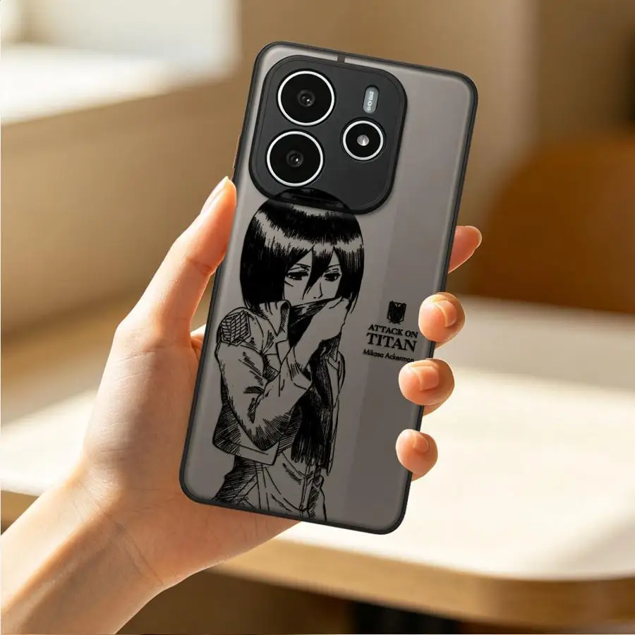Чехол для Xiaomi Redmi Note 15 12 13C A4 15C 14C 9S 13 14 Pro Plus 10 11, задняя крышка для телефона, с изображением персонажа из «Атаки на Ривай».