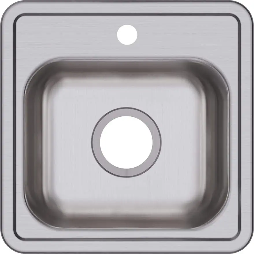 

Dayton D115161 Single Bowl Drop-in Stainless Steel Bar Sink, 15 x 15 with 3.5" Drain Hole